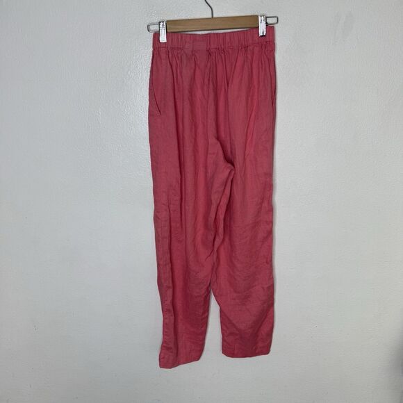 Marsh Landing Pink Linen Pull On Pants Lagenlook Beach Casual Women’s Small - Picture 5 of 9